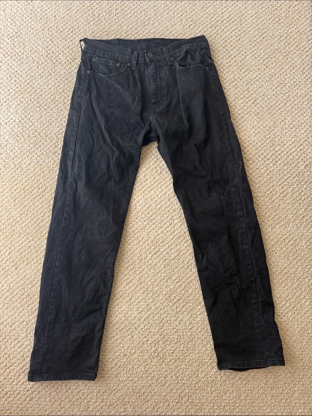 Levi's Black Denim Jeans 505 with Silver Button size W32, L30